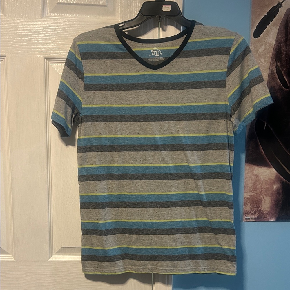 Revolution Blue and Gray Striped Tee